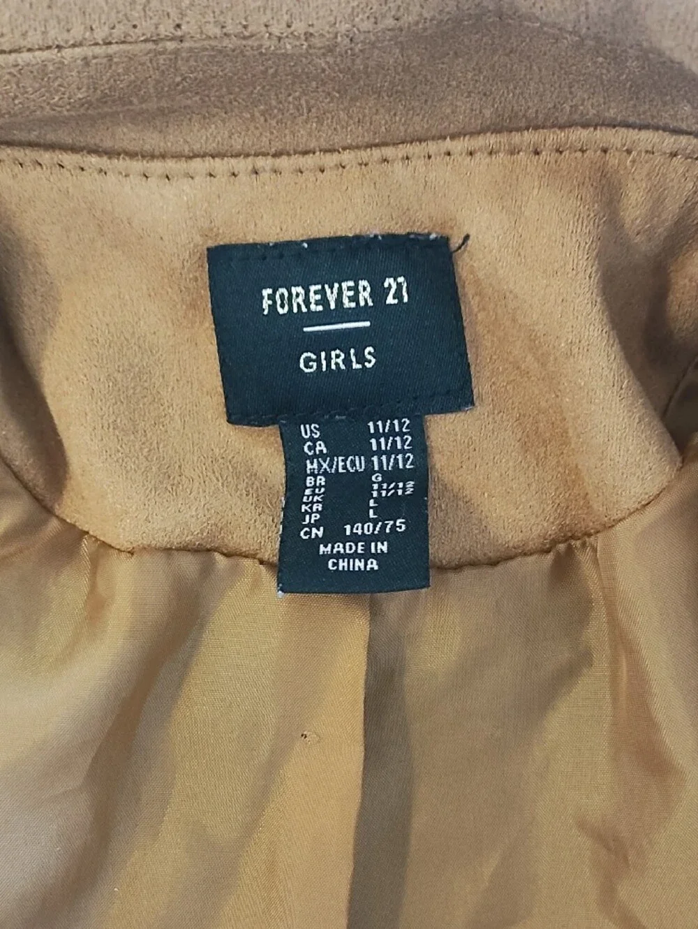 Forever 21 Tan Suede-Look Moto Jacket